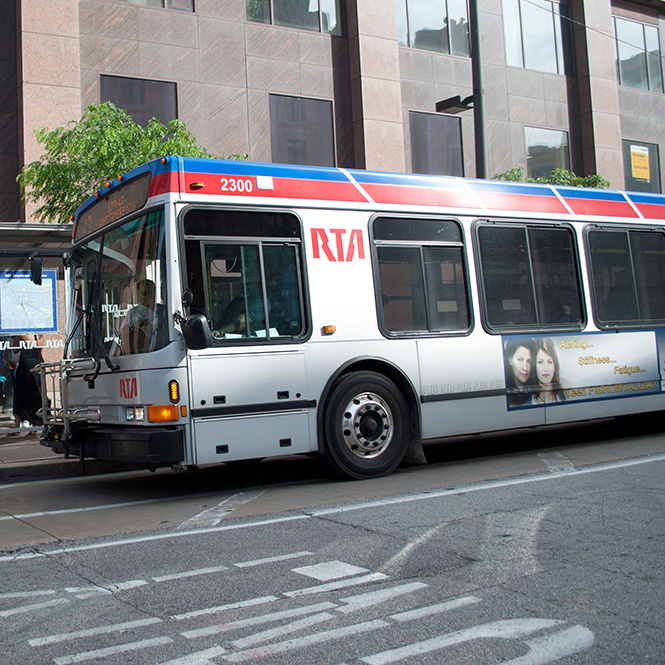 RTA Bus in Cleveland. Photograph by John Cruz.