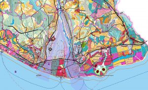 Cropped image of the Master Plan for Sochi, Russia showing the Olympic Village area.