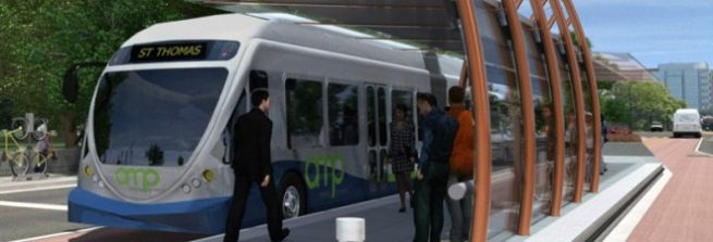 Rendering of the AMP bus station. Photo credit GoAmp.