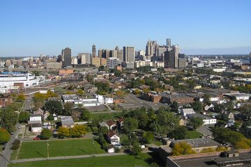 Rising to Downtown Views from the roof of Detroit's Michigan Central Station. Photo by Sean Döerr, snweb.org