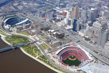 Rendering of The Banks development. Photo credit UrbanCincy.