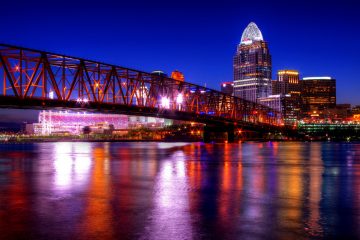 Cincinatti from across the Ohio River. Photo by Nickel Plate on Flickr.